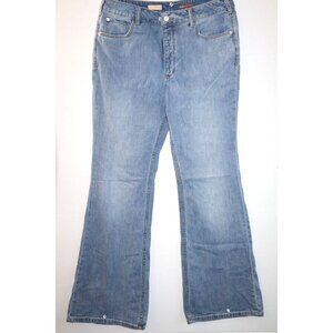 Anthropologie Pilcro High Rise Flare Jeans Medium Wash Wide Leg Denim Size 32